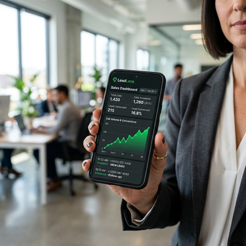 LeadLens Mobile App in Hand
