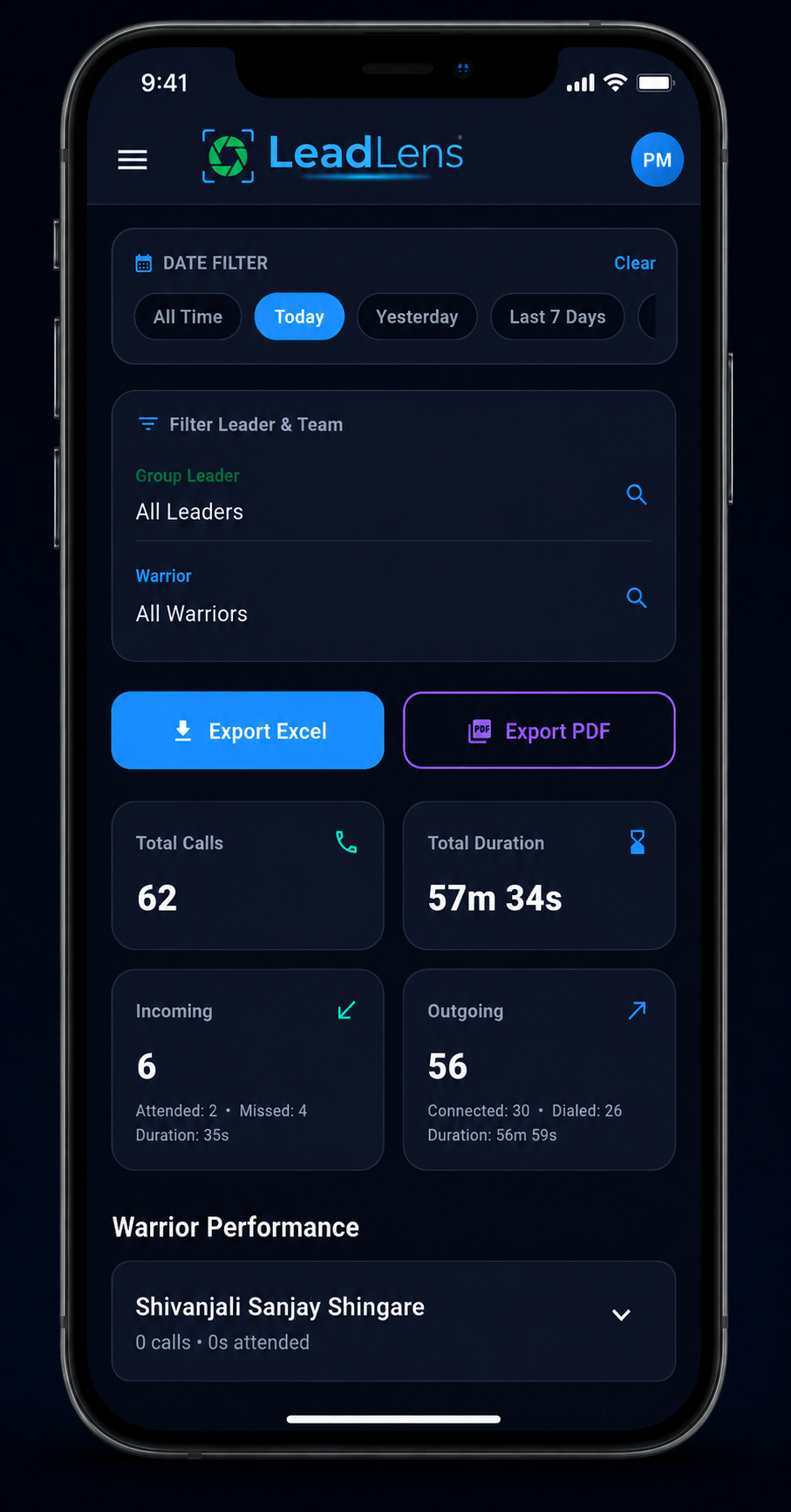 LeadLens Mobile App Showcase